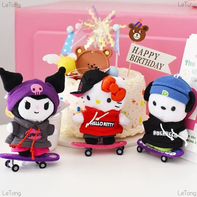 การ์ตูนที่สุด Scooter hello kitty Bag Charm Japanese Cool Skateboard Series Kuromi Pacha Dog จี้อินเ