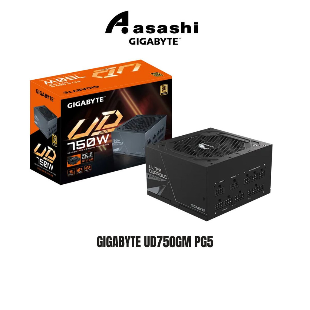 Gigabyte UD750GM PG5 750W 80+ ทอง, PCIE 5.0 ATX3.0 แหล่งจ่ายไฟแบบโมดูลาร์เต็มรูปแบบ