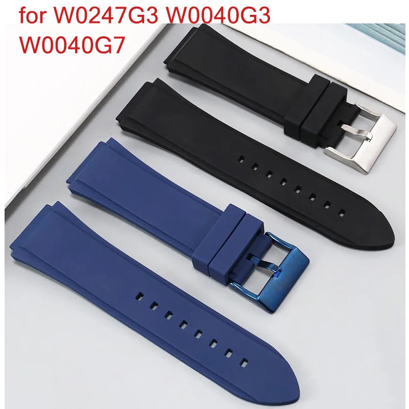 สายซิลิโคนสําหรับ Guess W0247G3 W0040G3 W0040G7 อินเทอร์เฟซนูนกีฬากันน้ํา 22 มม.ผู้ชายยางเปลี่ยนสร้อ