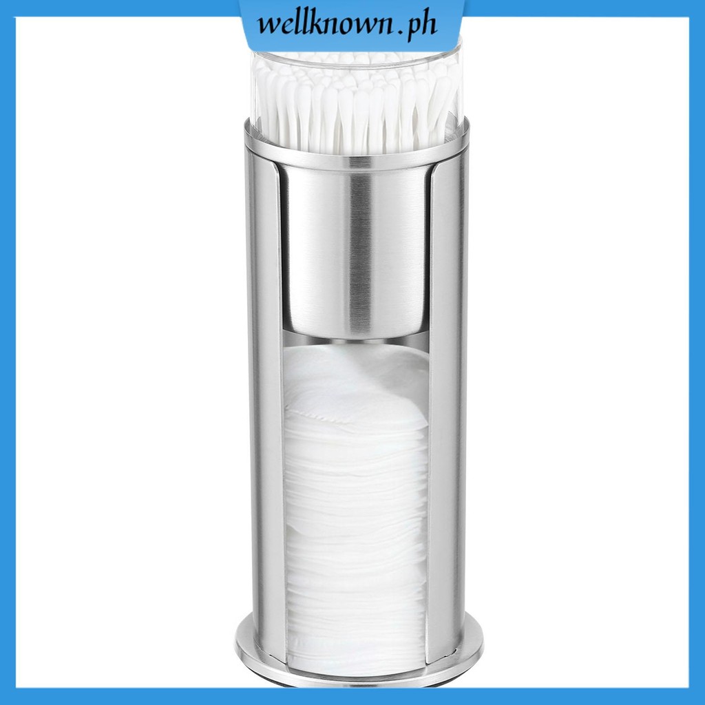 แต่งหน้า Qtip Pad Dispenser Cotton Bud Holder สแตนเลส Cotton Bud Organizer SHOPSKC3684