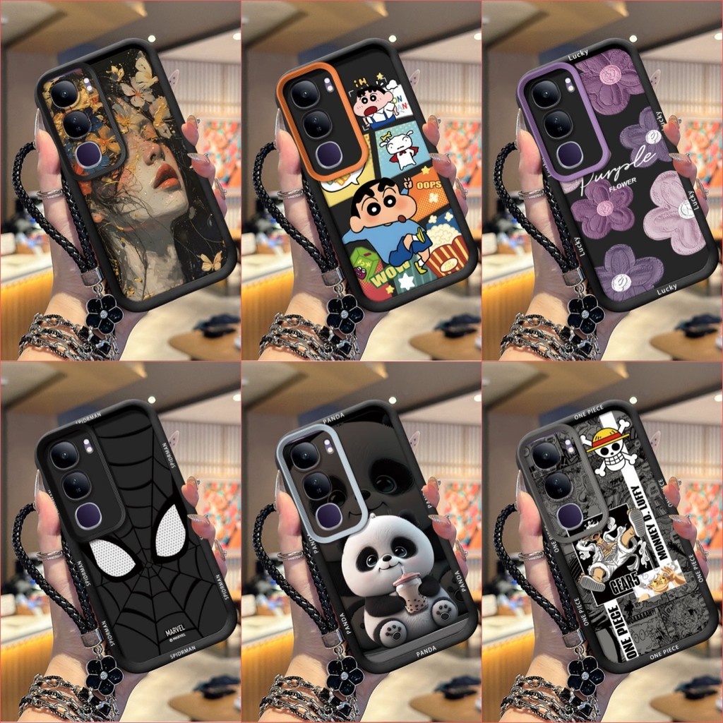 เคส VIVO Y19s เคสโทรศัพท์ซิลิโคนอ่อนนุ่มเทรนด์ภาพสีดํา TYHS