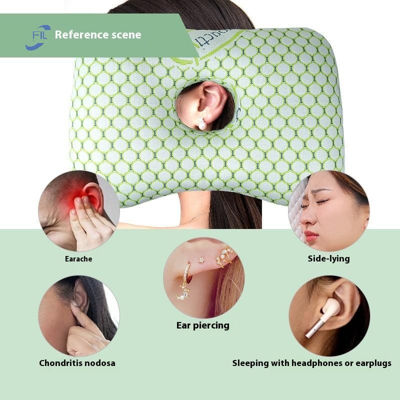FIL ผ้าฝ้ายบรรจุเจาะหู Breathable Ergonomic พร้อมรูหูแบบพกพาสบายต่างหู