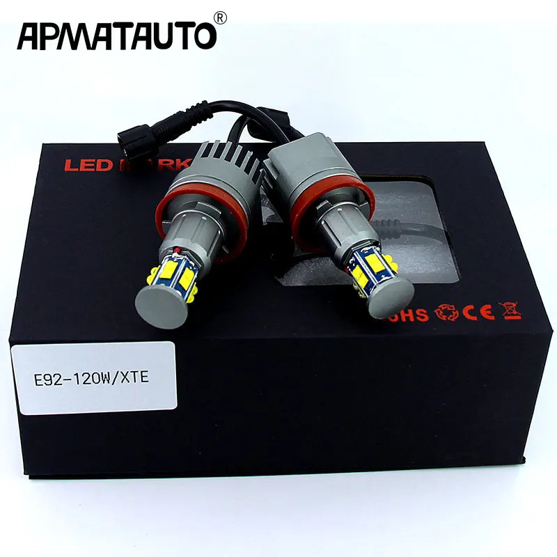 2 ชิ้น/1 ชุด 2x120W 240W E92 H8 LED Angel Eyes ไฟ LED Marker canbus สําหรับ BMW X5 E70 X6 E71 E90 E9