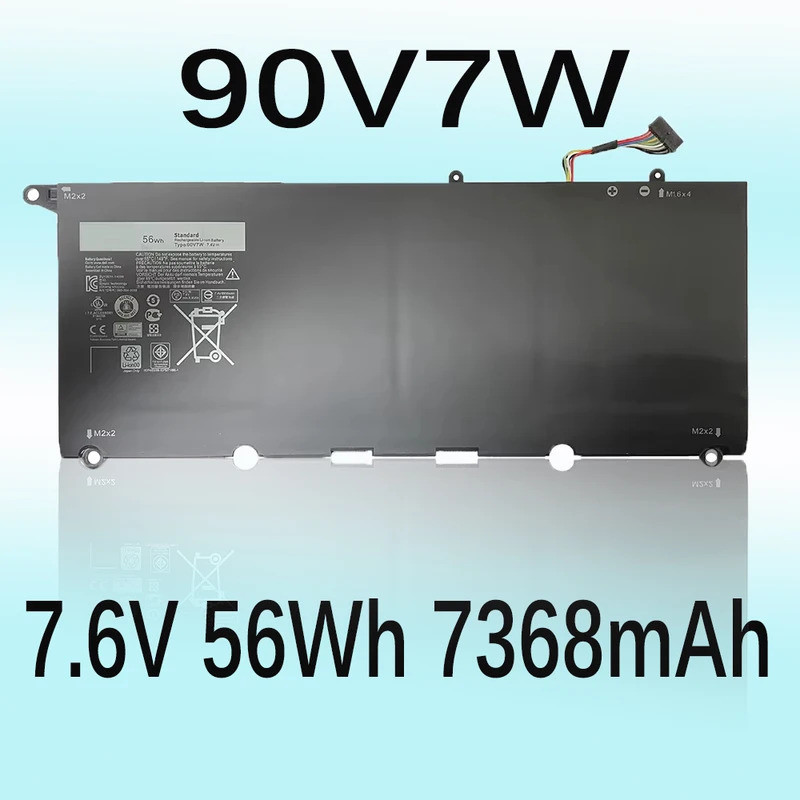 90V7W 0DRRP 5K9CP 7.6V 56Wh 7368mAh แบตเตอรี่แล็ปท็อปสําหรับ Dell XPS 13 9343 9350 9350-D1508 13D 93