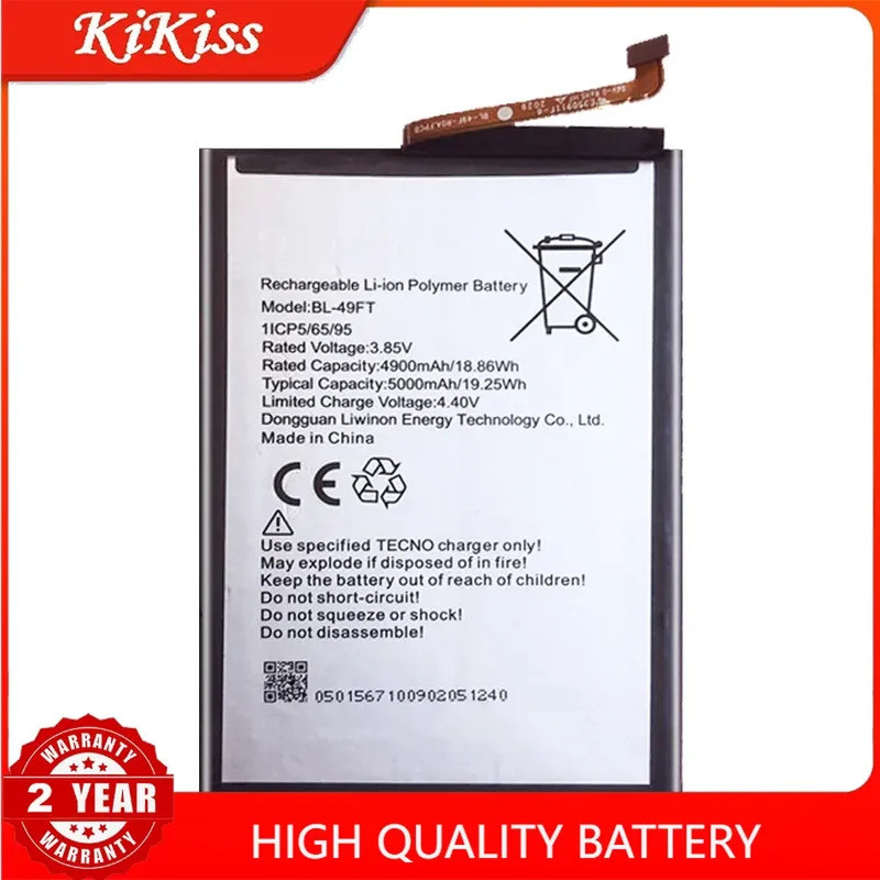 แบตเตอรี่โทรศัพท์มือถือ BL-49FT 5000mAh สําหรับ TECNO POP 4 POP4 Camon 15 CD6 (CD6j) BL49FT BL 49FT 