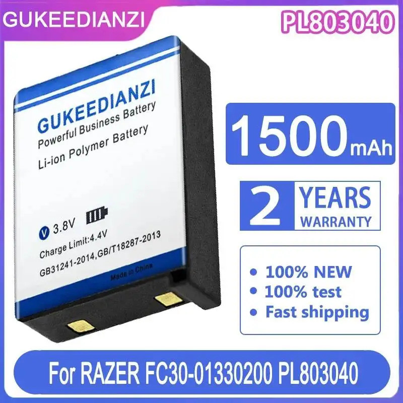 แบตเตอรี่เมาส์สําหรับเล่นเกมประสิทธิภาพสูงสําหรับ Razer FC30-01330200 กรุณา803040 RZ01-0133 RZ84-013