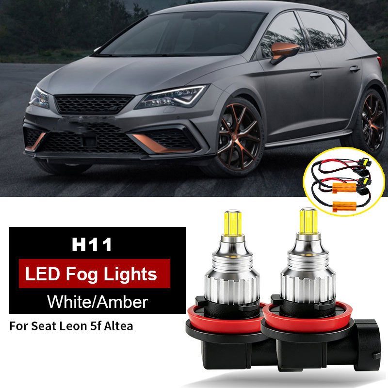 2PC H11 LED ไฟหน้า Canbus H8 H11 สําหรับที่นั่ง Leon 5f Altea หลอดไฟ LED CSP รถยนต์ 12V H16 (JP) Tur