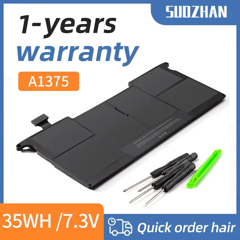 SUOZHAN A1375 แบตเตอรี่แล็ปท็อปสําหรับ Apple MacBook Air 11 "A1370 MC506 MC505 MC506LL/A MC505LL/A 2