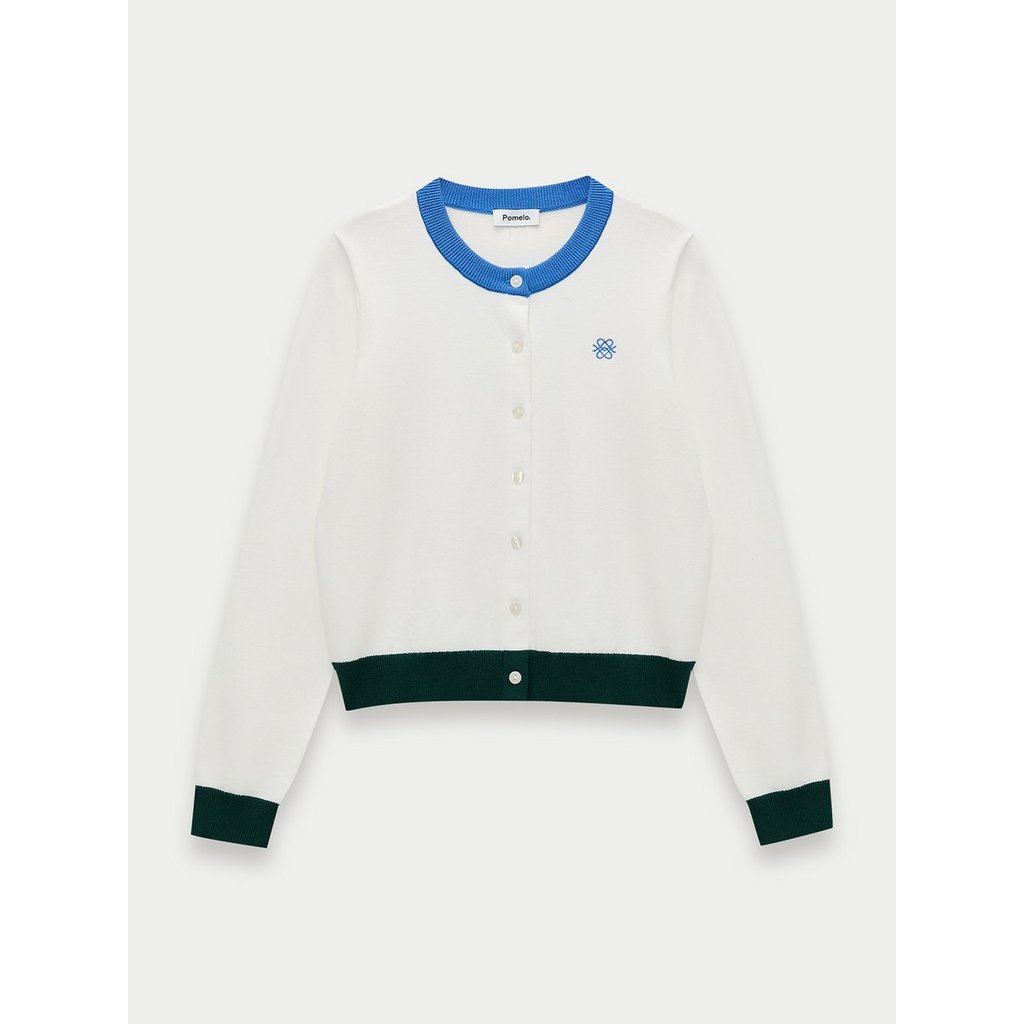 [Pomelo] เสื้อคาร์ดิแกนแต่งขอบสีตัดกัน / Contrast Trim Cardigan