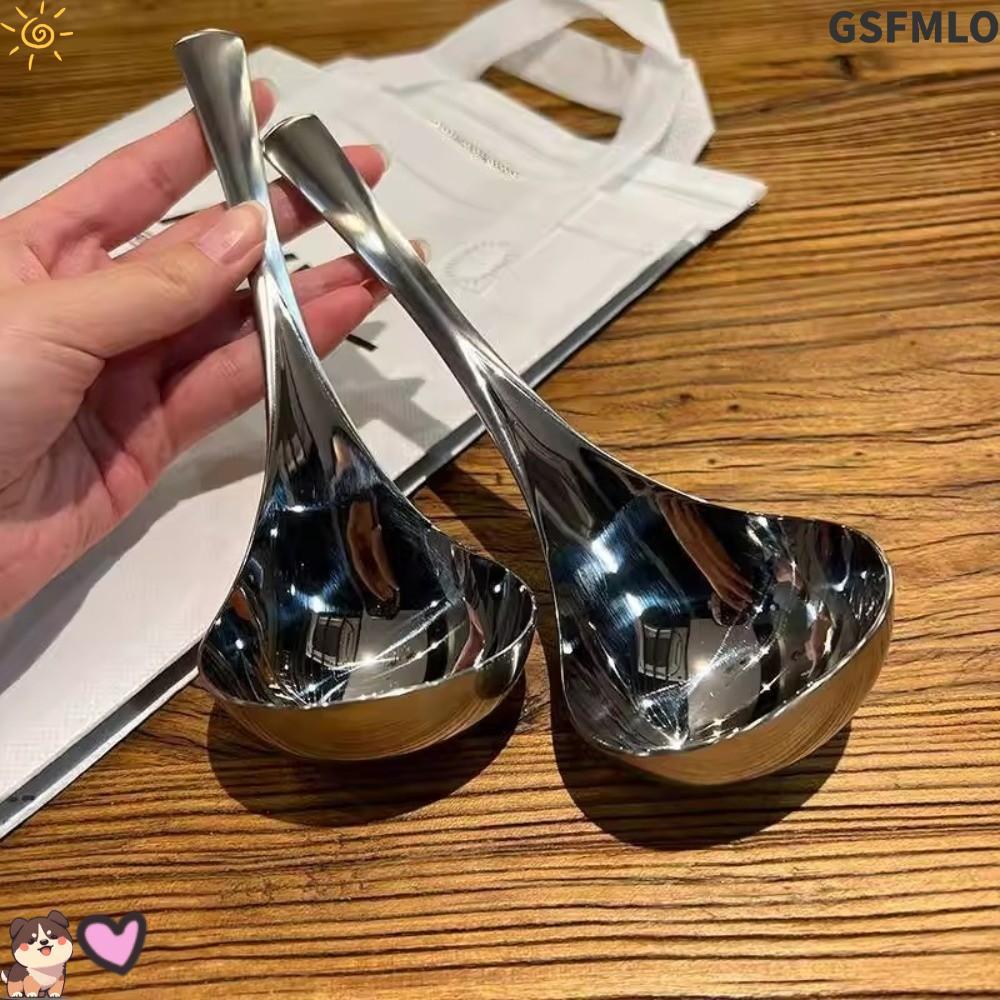 GSFMLO ช้อนสแตนเลส,ข้นด้ามยาวตักหม้อร้อน,สแตนเลสทนทานช้อนครัวใช้ในครัว