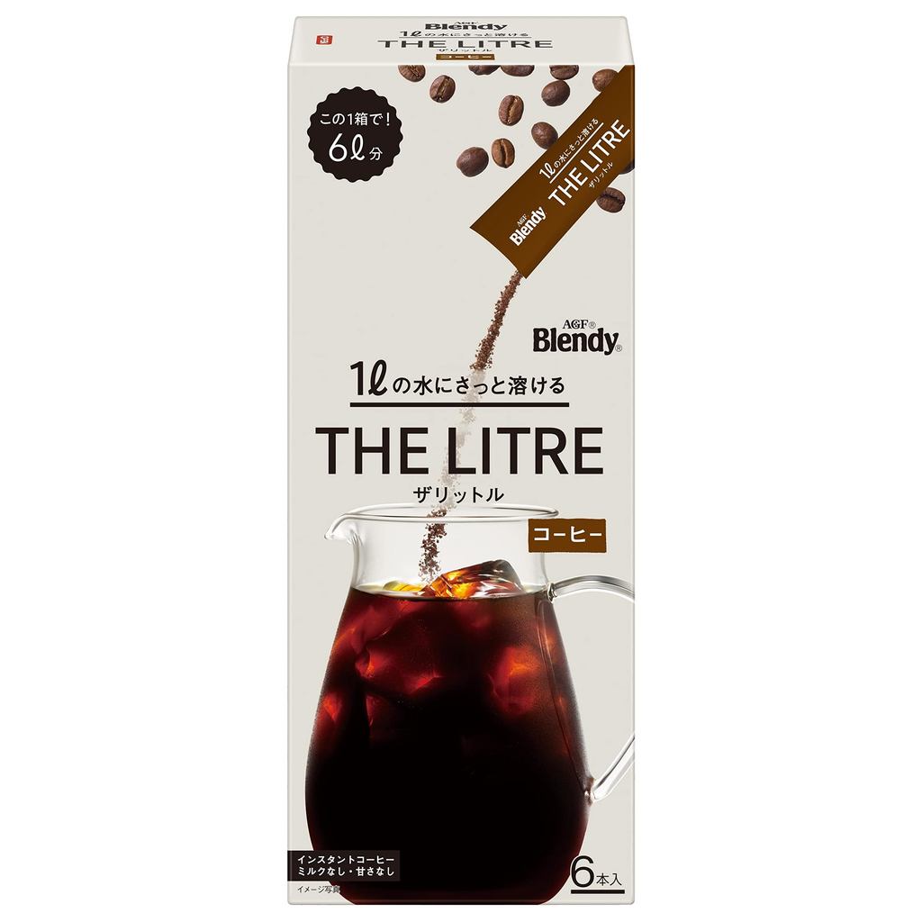 AGF Blendy The Liter Coffee, 6 Packs x 3 Boxes (Iced Coffee) (Stick Coffee)