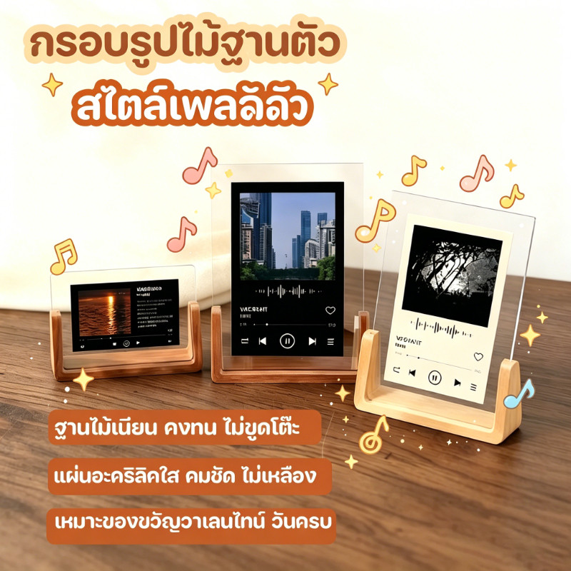 กรอบรูป กรอบรูปไม้ ตั้งโต๊ะ ฐานรูปตัว U ตั้งรูปถ่ายบนโต๊ะ ของขวัญวันวาเลนไทน์ การออกแบบสร้างสรรค์