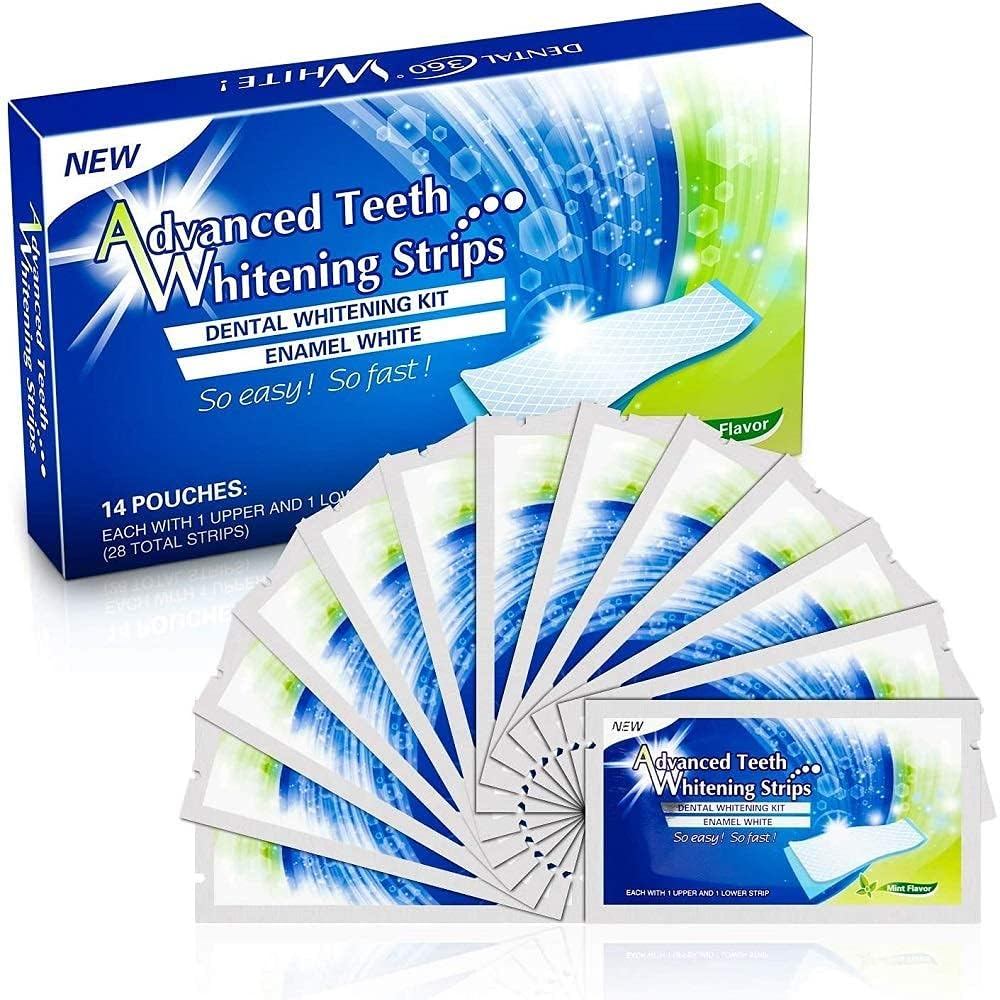 Advanced Teeth Whitening Strips,Gentle for Sensitive Teeth,Professional Effect to Remove Stains,Teet