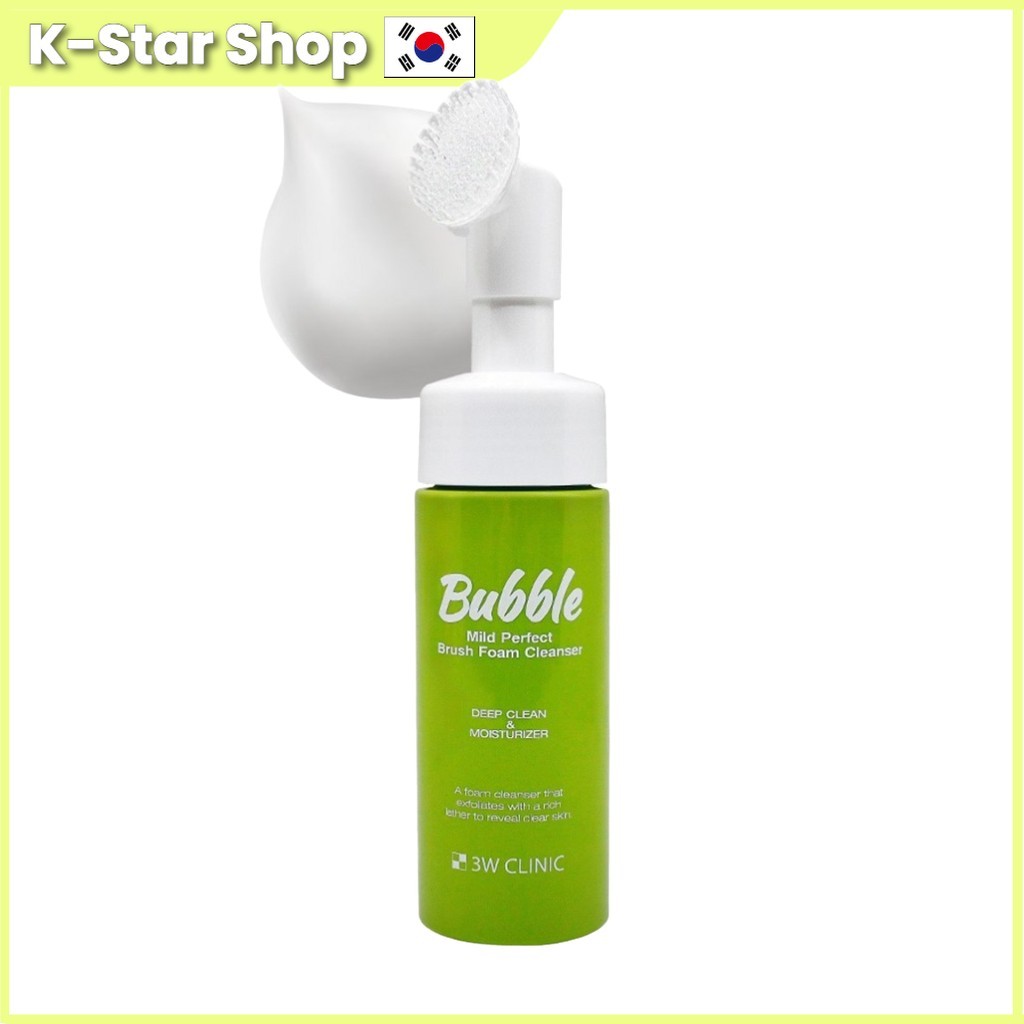 3W CLINIC [คลินิก 3w] Mild Perfect Brush Foam Cleanser, 150ml, 1pc / Korean Foam Cleanser / สูตรอ่อน