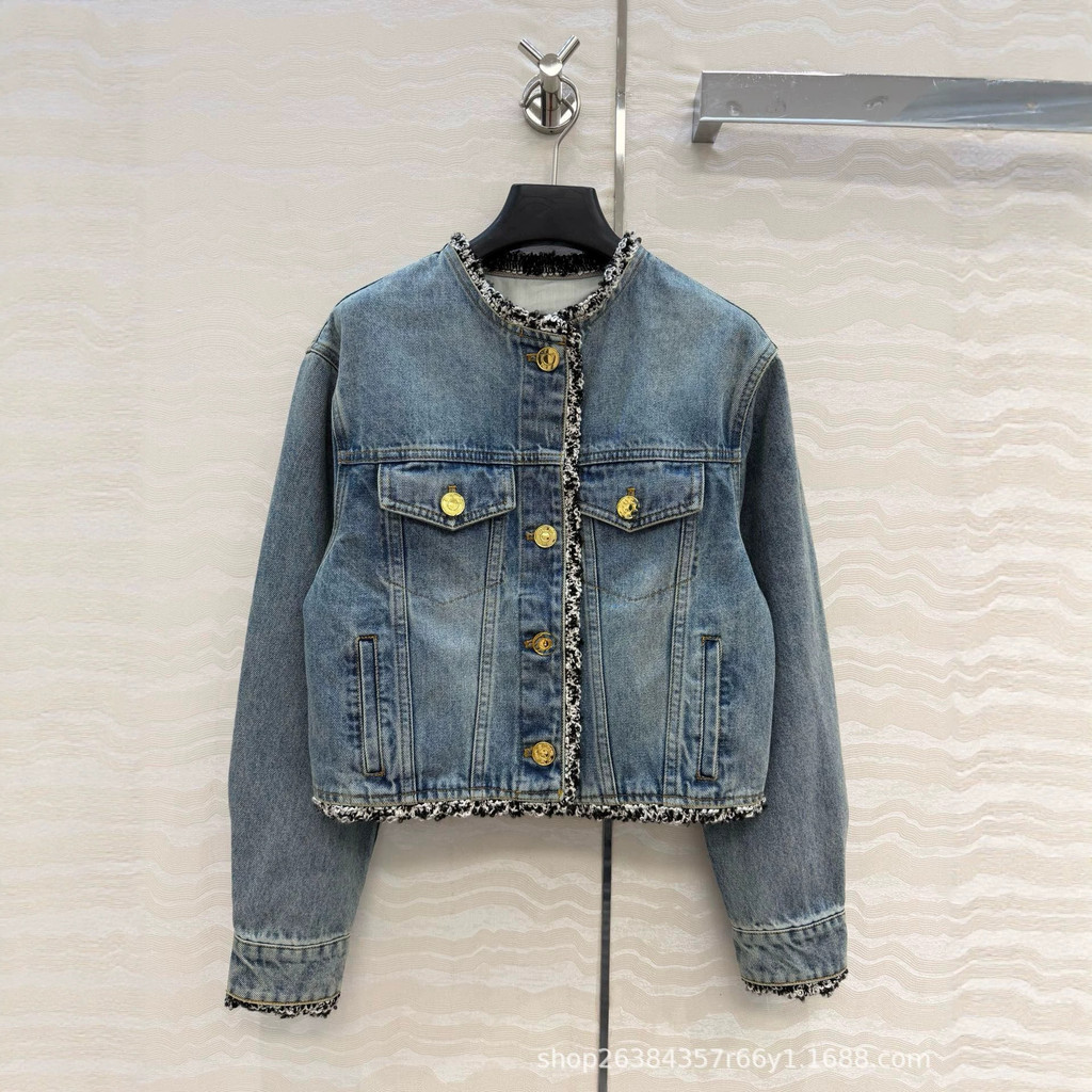 3KHA C``` Vintage washed denim jacket is a stylish layering essential
