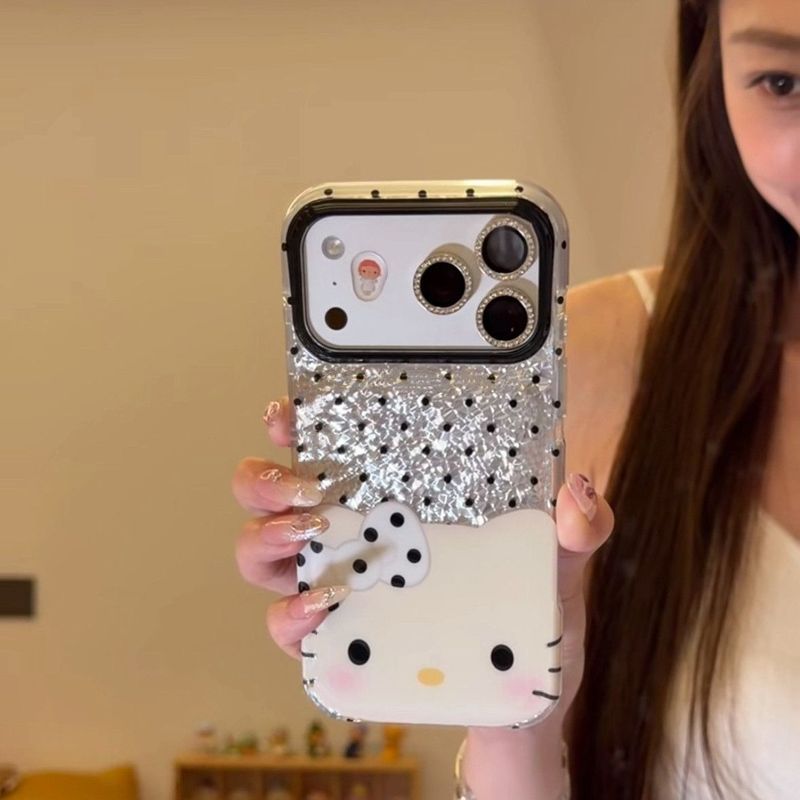 Ins น่ารัก Shining kt Cat Apple 17/16/15 เคสโทรศัพท์ 13/12 สาวหัวใจ 11/xr