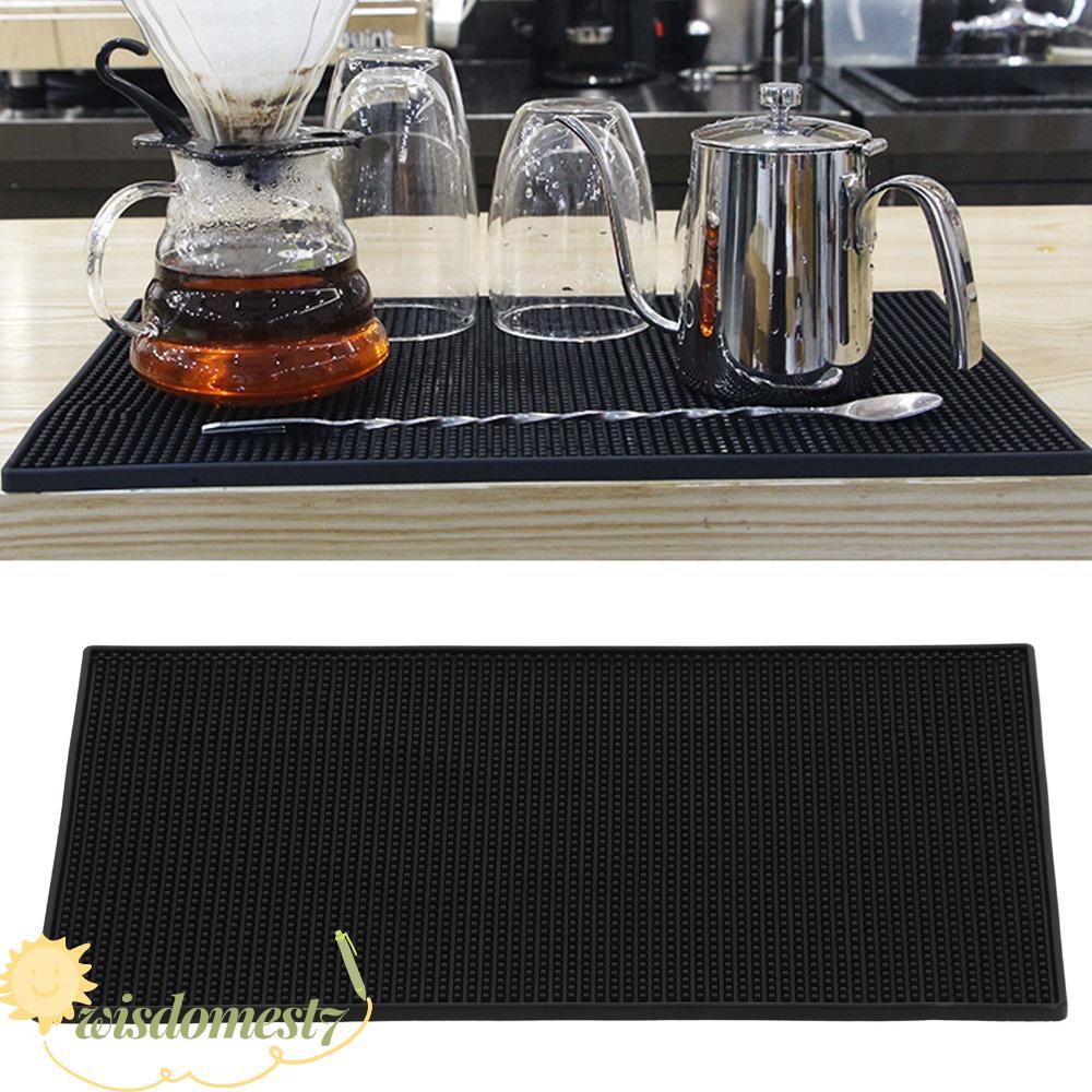 WISDOM Bar Mat, NonSlip ยางหนายาง Bar Mat, ปฏิบัติทําความสะอาดง่ายสีดํา 30x45 ซม./11.8x17.7in NonSli