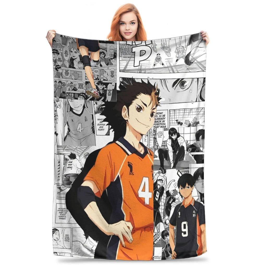 Haikyuu Yu Nishoya ผ้าห่มโยนกํามะหยี่สําหรับโฮมออฟฟิศผ้านวมนุ่มพิเศษ