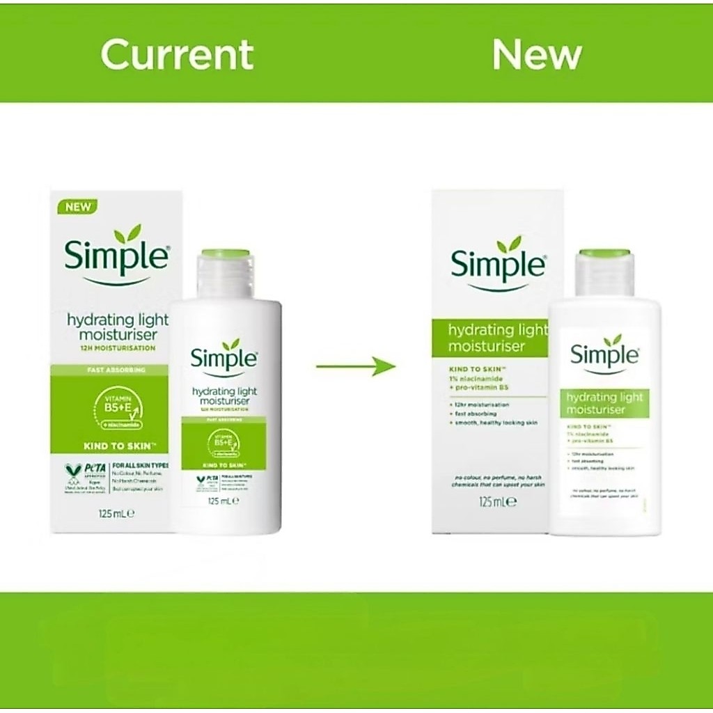 SIMPLE Simple Hydrating Light Moisturiser 125ml.🚫หมดอายุ 2027