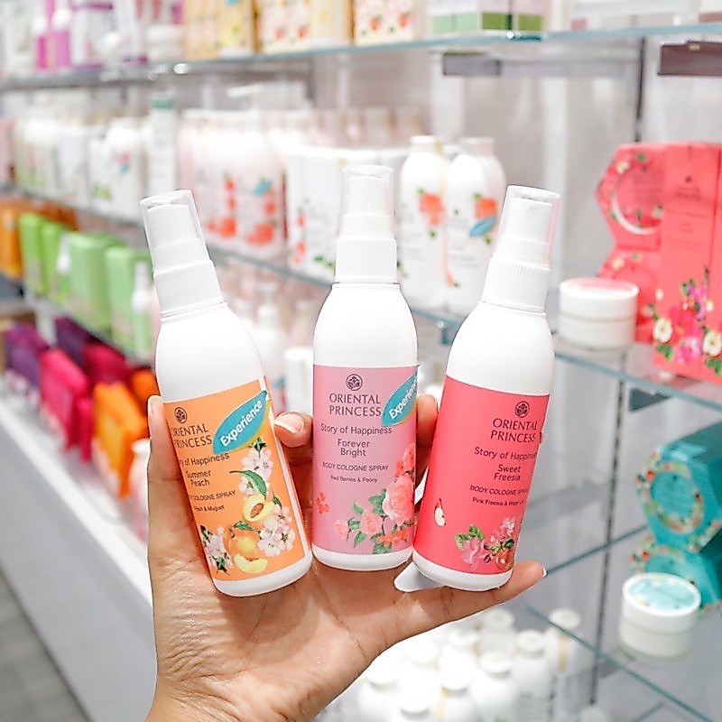 สเปรย์ หอม Oriental Princess Story of Happiness Cologne Spray forever icy berry สเปร์ย ฉีดตัว ฉีดผม ตัวหอม ผมหอม