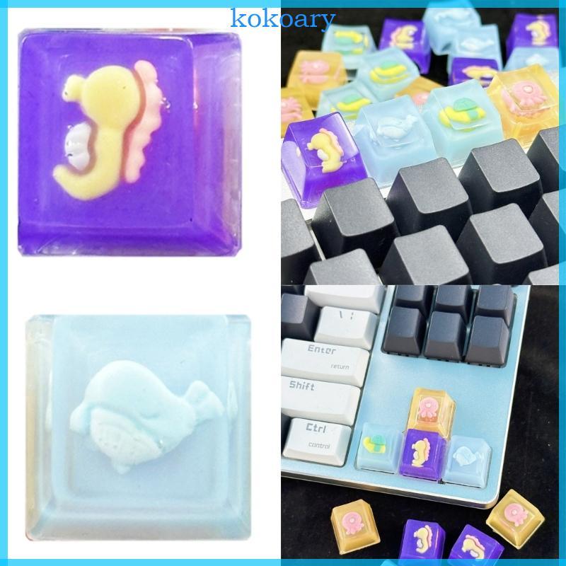 KOK เรซิ่น Backlit Keycap รูปแบบสัตว์น่ารักโปร่งแสง Keycap คีย์บอร์ดแบบกลไก Keycap