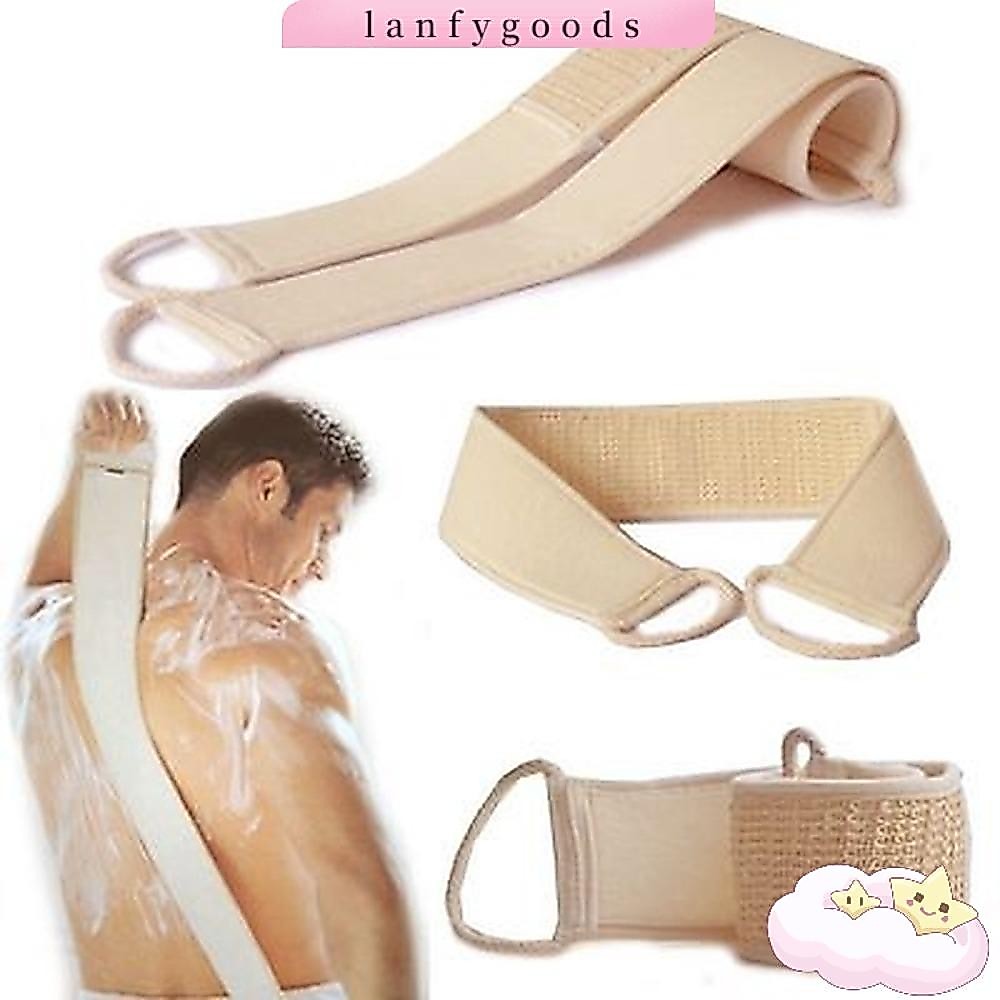 Lanfy สายรัดหลัง ใยบวบ สองด้าน ยาว แถบ ขัด อาบน้ํา เข็มขัดนวดตัว ทําความสะอาด แถบผ้าขนหนู ผ้าเทอร์รี่ ทัพพี ใยบวบ ขัดหลัง อาบน้ํา ถู