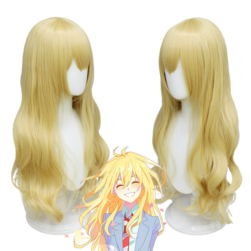 Kaoru Miyahara เมษายนเป็นโกหกของคุณ Kaoru Miyaen คอสเพลย์อะนิเมะจําลองหนังศีรษะด้านบนพร้อมสต็อกขายส่