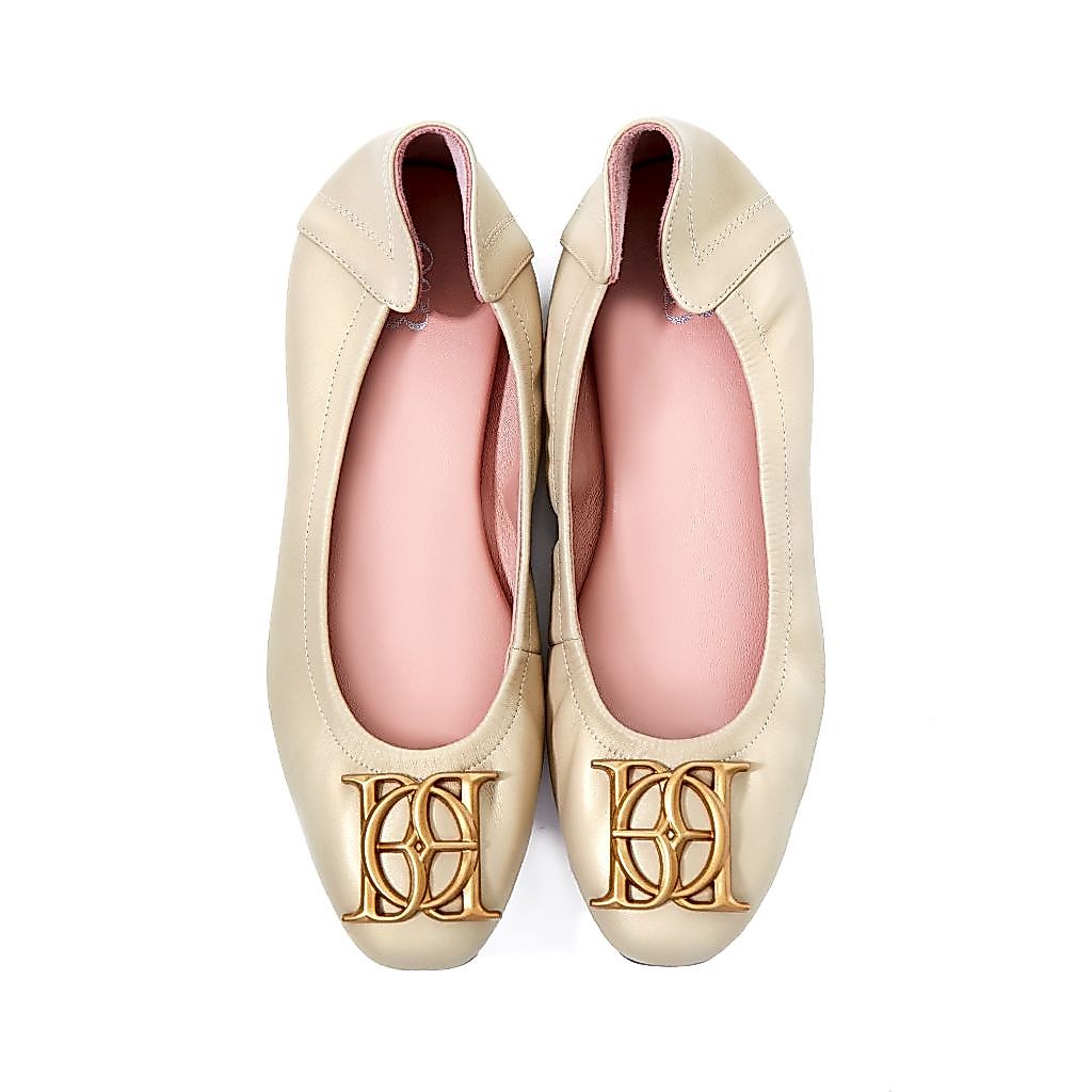 O&B รองเท้าหนังแกะ รุ่น AUDREY CREST IN LUMINOUS GOLD-11087CS32621F_S4GDSM