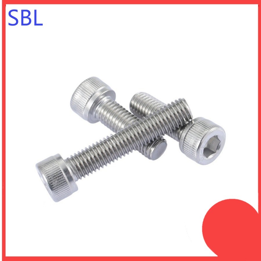304 สกรูหกเหลี่ยมสแตนเลส DIN912 สกรูหัวทรงกระบอกขยายถ้วยหัว bolt M5/M6/M8 * L5-200mm (SS-HX)