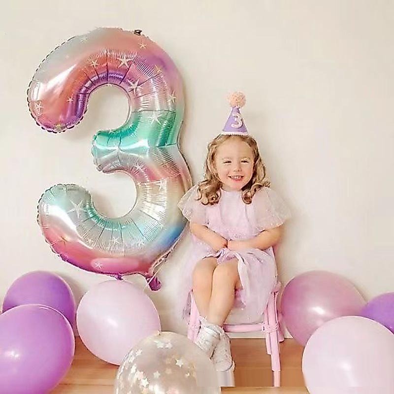 สีชมพู Number 0-9 balloon บอลลูนตัวเลข (ขายเป็นชิ้น)(TOY630)