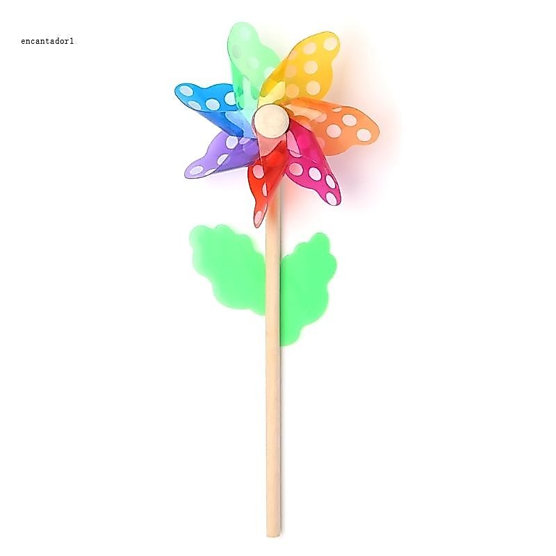อีซี กังหันลมของเล่นเด็กเด็กตกแต่งสวน7ใบที่มีสีสันกลางแจ้งปินเนอร์