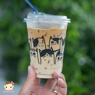 [FP20 พิมพ์ลาย-100] แก้ว PET 20oz รุ่น FP20 สกรีนลายต่างๆ มีสีให้เลือกสกรีนสีขาว/ ดำ บรรจุ 100 ใบ (เฉพาะแก้วไม่รวมฝา
