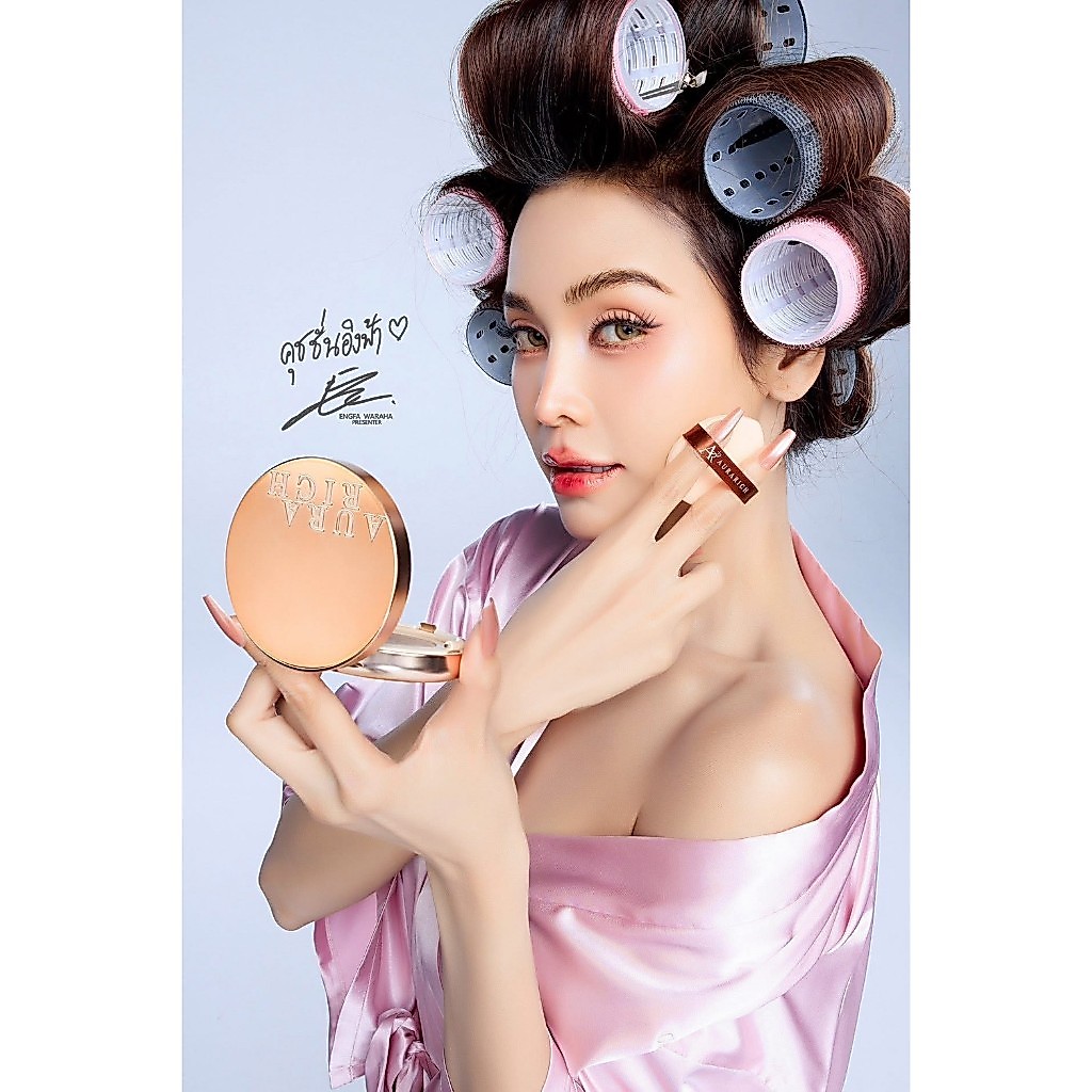 คุชชั่นออร่าริช 1 ตลับ / คุชชั่นสำหรับคนเป็นสิว ผิวฉ่ำโกลว์ (AURA RICH CUSHION SPF 50 PA+++)