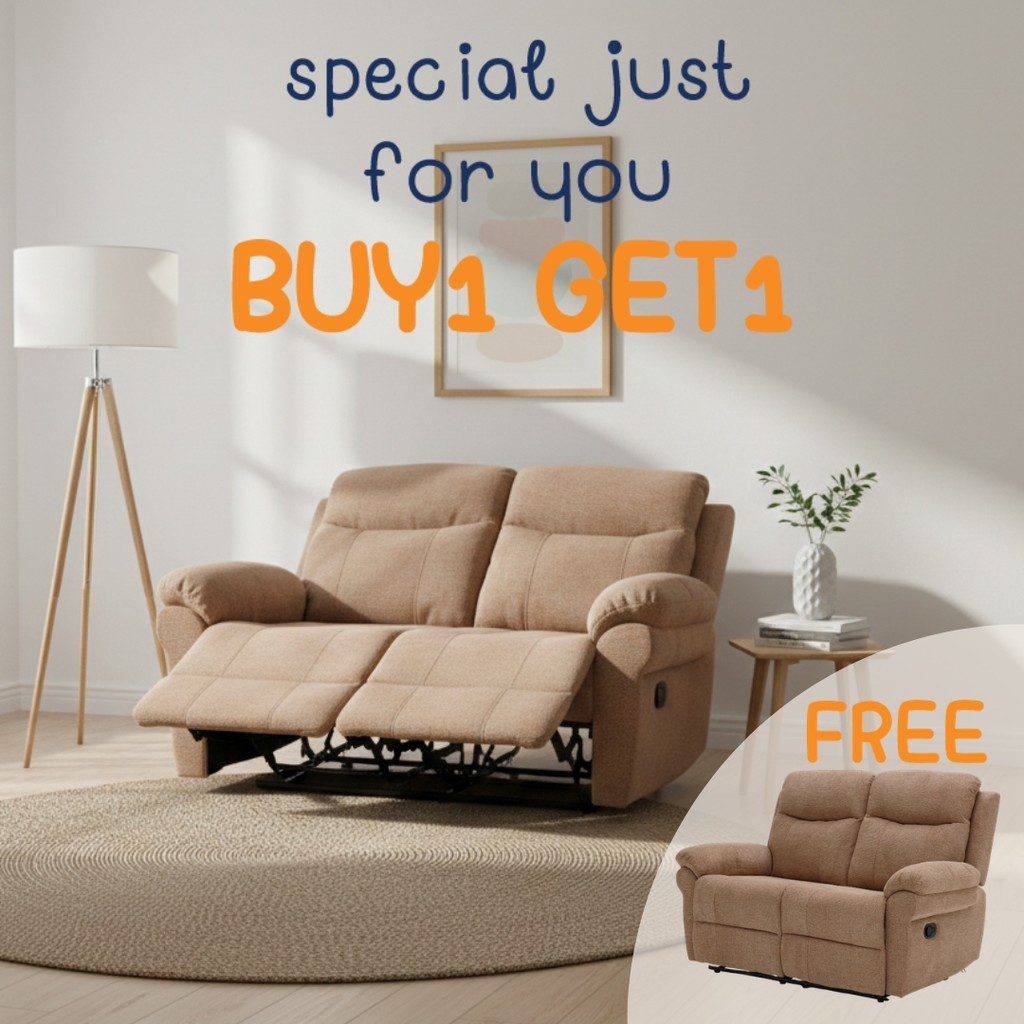 🚀 Looms BUY 1 GET 1 Recliner JOLYN light orange  แบรนด์ LOOMS