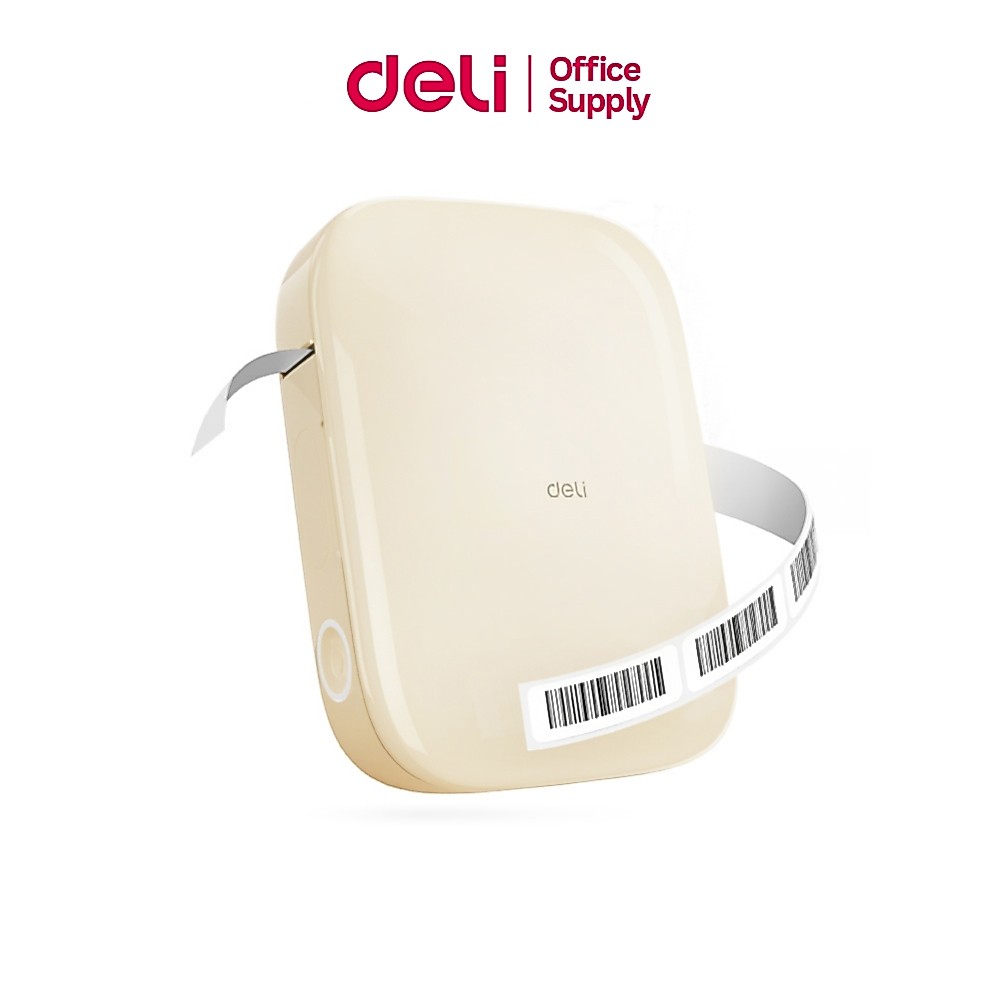 Deli เครื่องปริ้นมินิ ปริ้นสติกเกอร์ ป้ายชื่อ บาร์โค้ด สั่งผ่านแอพ ขนาดพกพา Mini Label Printer