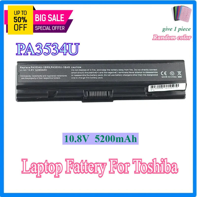 PA3534U แบตเตอรี่แล็ปท็อปสําหรับ Toshiba Satellite Pro A200 L300D L450 L200 L500 L500D L505 L550 M20