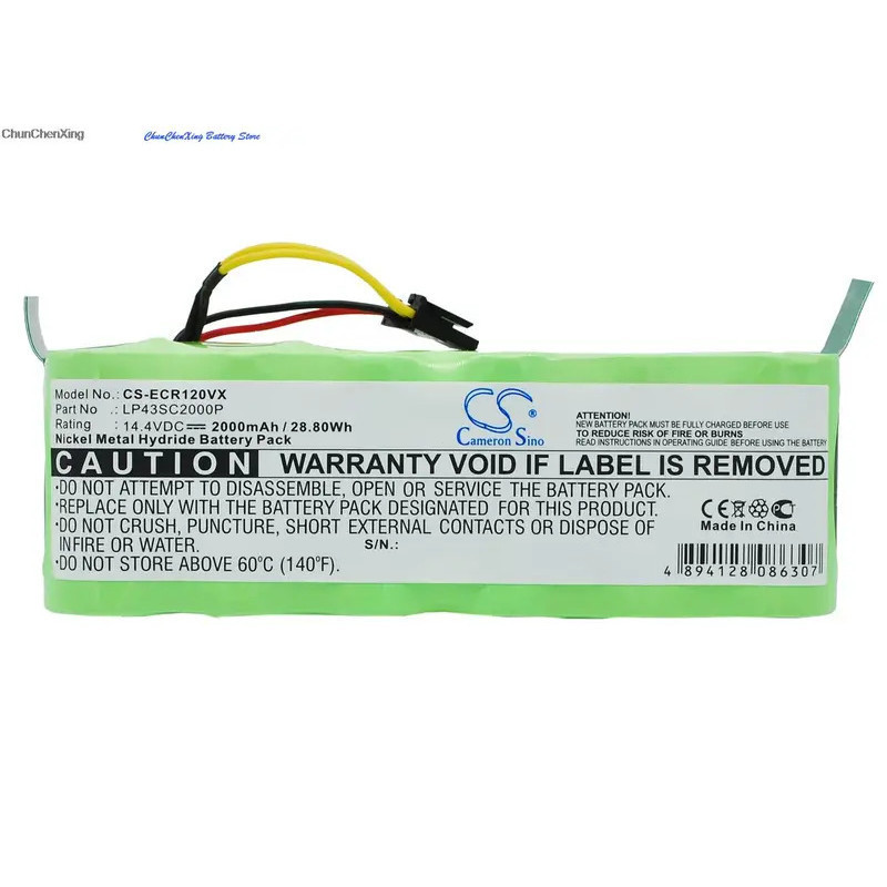 Cameron Sino 2000mAh แบตเตอรี่สําหรับ Dibea KK8, X500, X580, LP43SC2000P สําหรับ Ecovacs Deebot CR12