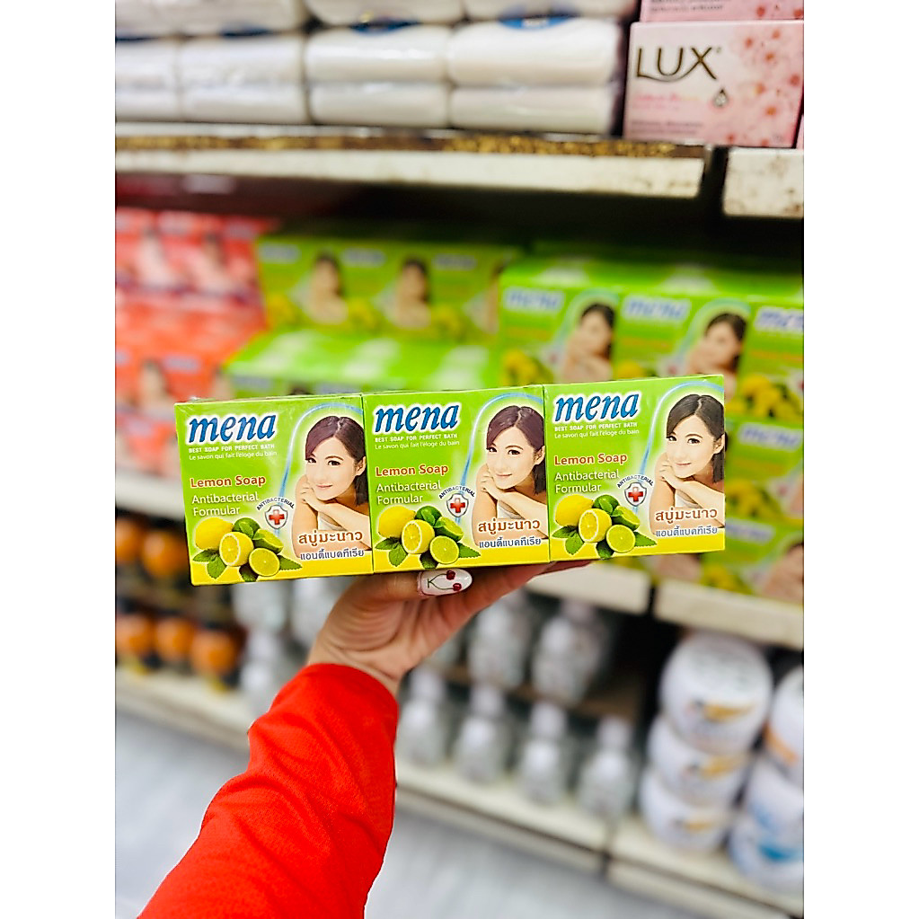 สบู่มีนาสูตรมะนาว ช่วยลดกลิ่นตัว ผลัดเซลล์ผิว ให้ผิวใส ยกแพค6ก้อน