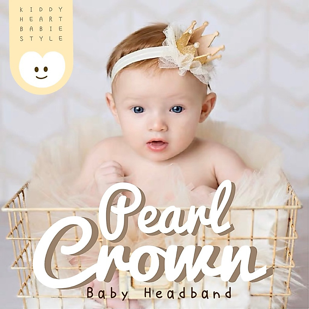 [Kiddy Heart]คาดผมมงกุฎ รุ่นPearl Crown สำหรับเด็ก3-24เดือน