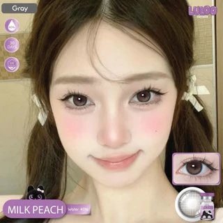 คอนแทคเลนส์(บิ๊กอาย)🔥Milk Peach🔥(LuLoo) สี : Brown / Gray รายเดือน มีค่าสายตา