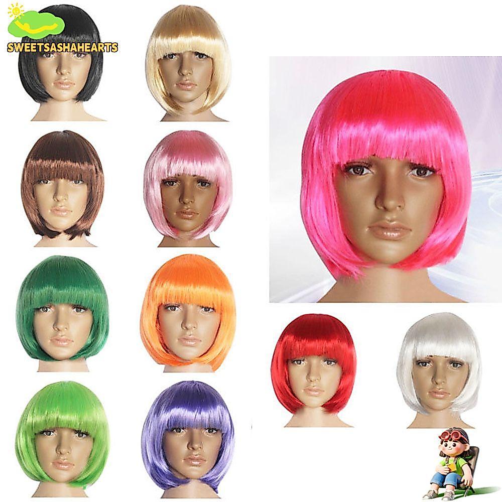 SWEE Wig ทรงบ๊อบ เส้นผมปลอมสำหรับเครื่องประดับทรงสั้นตรง