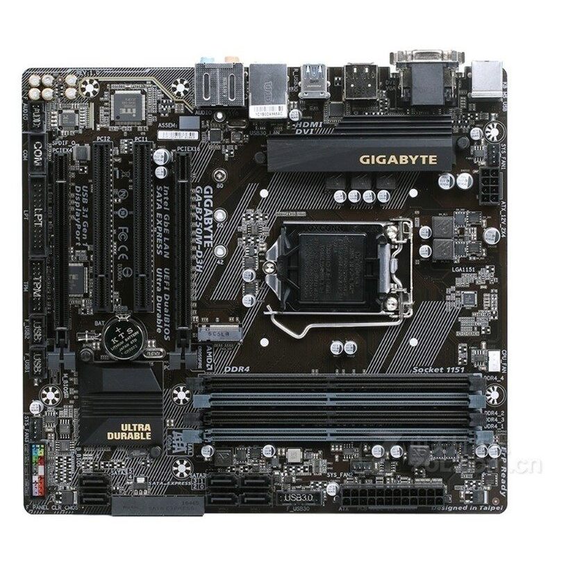 [มือที่สอง] Gigabyte/Gigabyte B250M-D3H 1151 พิน DDR4 Deluxe บอร์ดขนาดเล็กรองรับรุ่นที่ 6 รุ่นที่ 7 