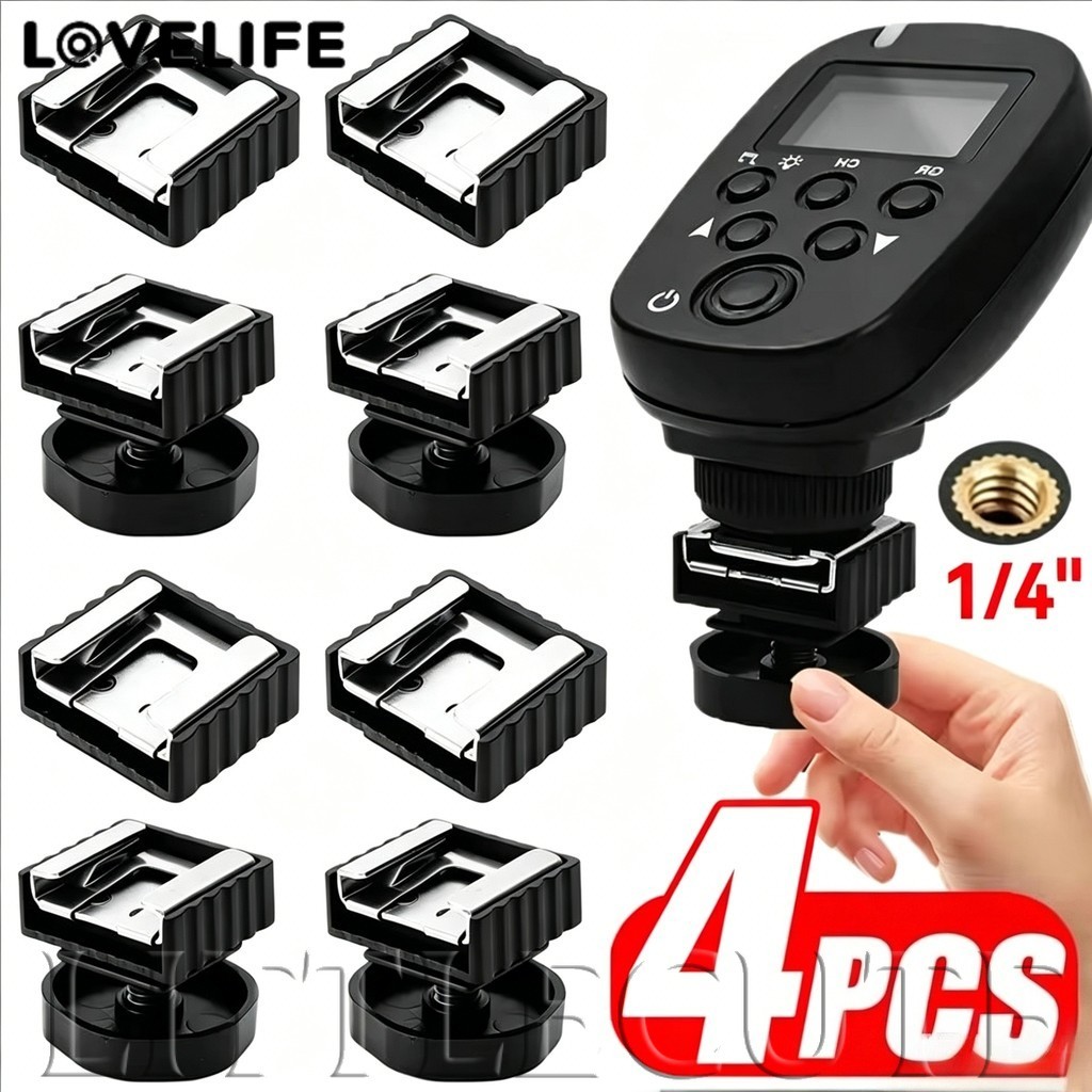 [AUTO&3C] 1/2/4PCS - แฟลช Hot Shoe Mount Adapter พร้อม 1/4 