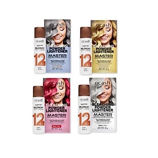 ชุด ฟอก ผม Dcash bleaching powder lightener + Hydrogen ดีแคช ผง ฟอก กัด สี ผม 15ก. + ไฮโดรเจน 60มล.