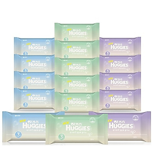 Huggies Pure Petit Baby Wet Wipes แบบพกพา 20 แผ่น x 16 แพ็ค