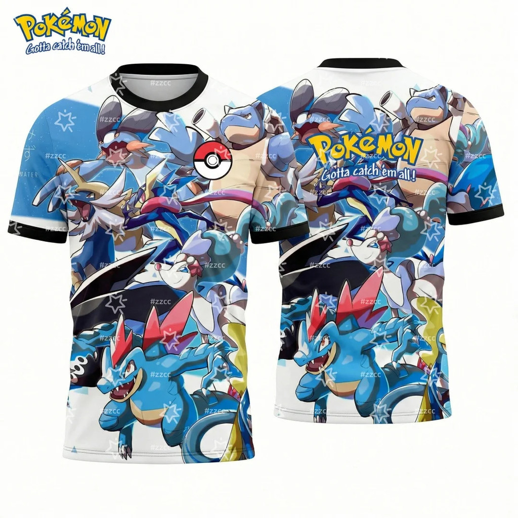 เสื้อยืดกราฟิก Pokémon Starter ทรงสปอร์ตแห้งเร็ว ใส่ได้ทั้งชาย-หญิง สไตล์ Y2K G6YY