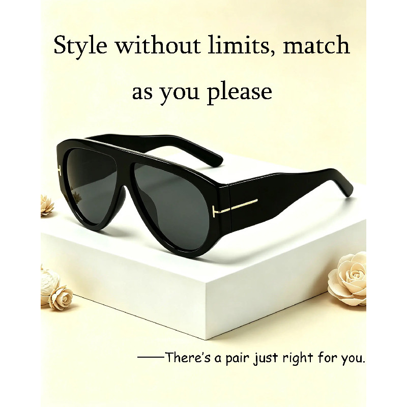 70s Retro-Inspired แว่นกันแดดขนาดใหญ่ UV400 Protection Thick-Frame Fashion Shades Uni Stylish Access