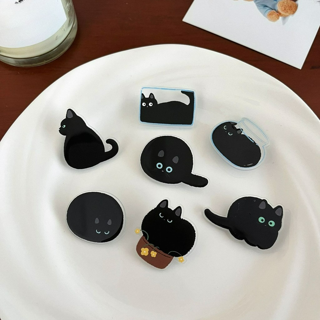 20/10/5 pcs การ์ตูนอะคริลิคเข็มกลัด,Black Cat Badge เข็มกลัดกระเป๋าตกแต่งสุนัขเข็มกลัดแมวตกแต่ง Broo
