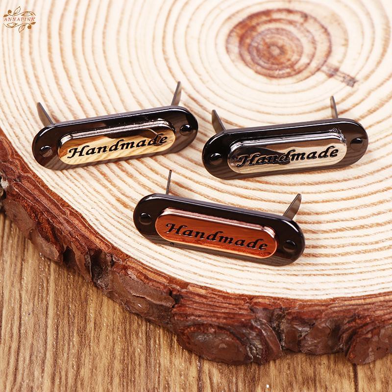 Ank 1 PC Handmade โลหะป้ายโลหะรูปไข่แท็กสําหรับ DIY หัตถกรรมกระเป๋าสตางค์เสื้อผ้ากางเกงยีนส์รองเท้าเย็บอุปกรณ์ฮาร์ดแวร์ EN
