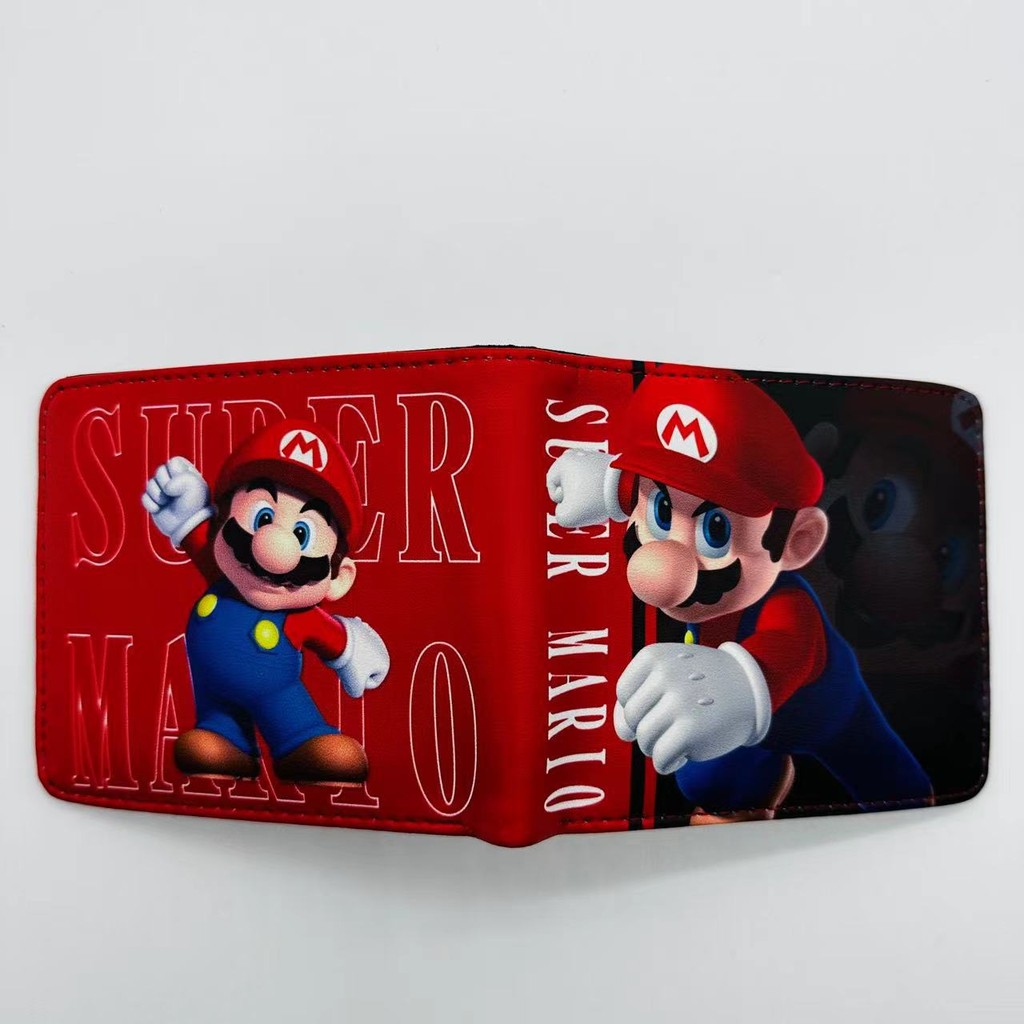 Y8N7 กระเป๋าสตางค์ผู้ชาย กระเป๋าสตางค์นักเรียน Super Mario Super Mario Wallet